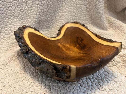 shallow wood bowl